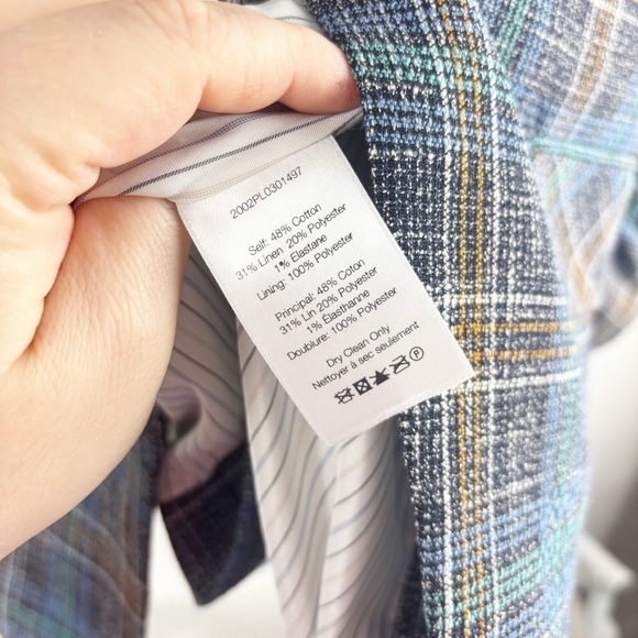 Veronica Beard Martel Dickey Cotton Linen Blend Plaid Dickey Jacket Blazer 12 - Picture 5 of 10